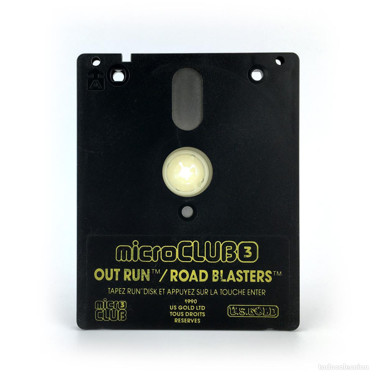 Videojuegos y Consolas: OUT RUN ROAD BLASTERS MICRO CLUB 3 CARRERAS SEGA COCHE FERRARI JUEGO DISKETTE AMSTRAD 6128 664 DISCO