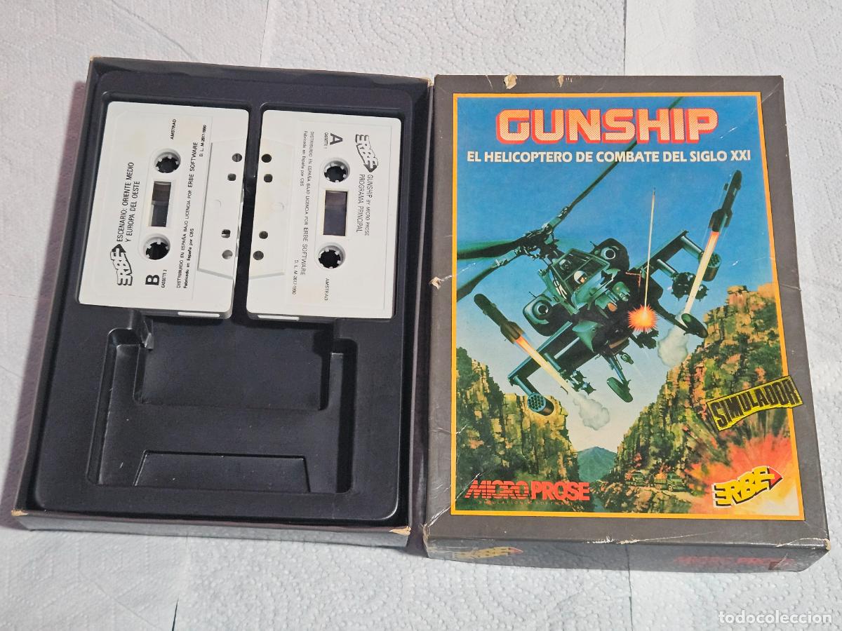 Videojuegos y Consolas: GUNSHIP / ERBE MICROPROSE 1990 SIMULADOR DE VUELO HELICOPTERO COMBATE AMSTRAD CPC 464 CASSETTE