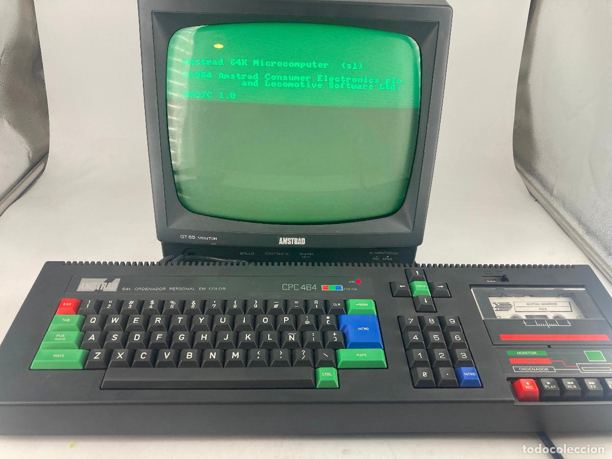 Videojuegos y consolas: ordenador teclado Amstrad CPC 464 Monitor GT65 verde 2 juegos casette 64k MSX
