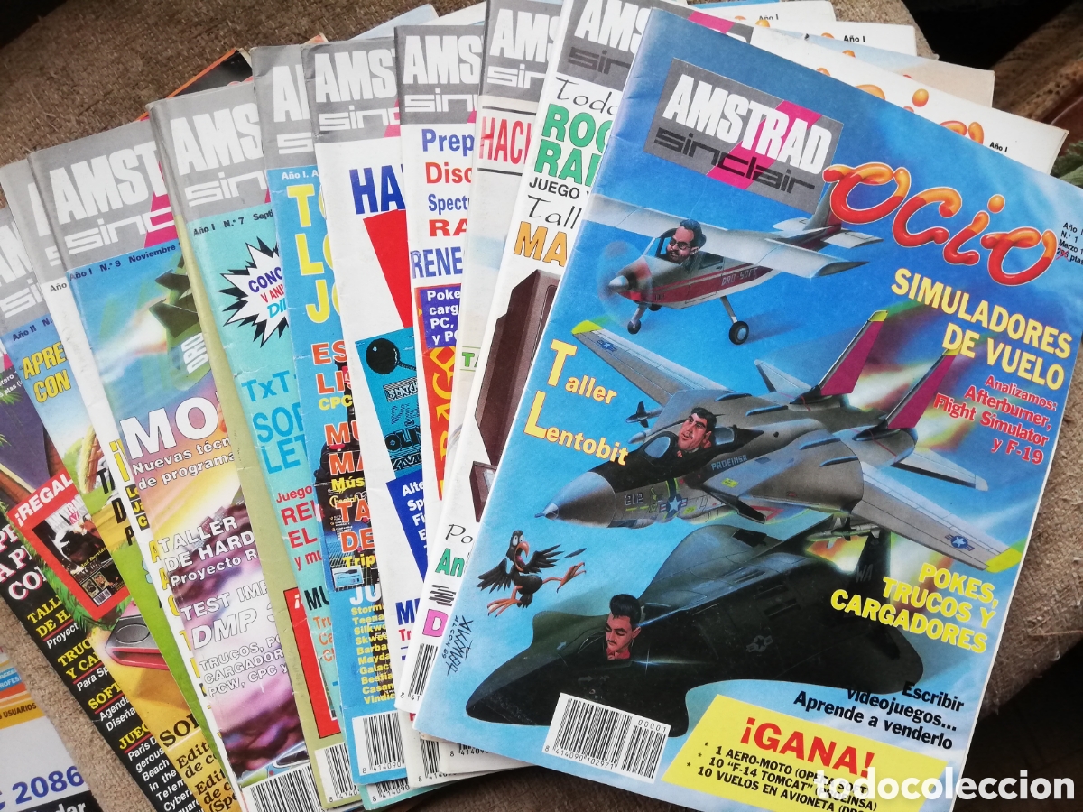 Videojuegos y consolas: Lote 14 revistas de inform&aacute;tica Amstrad Sinclair Ocio. N&uacute;meros del 1 al 14. 1989-1990