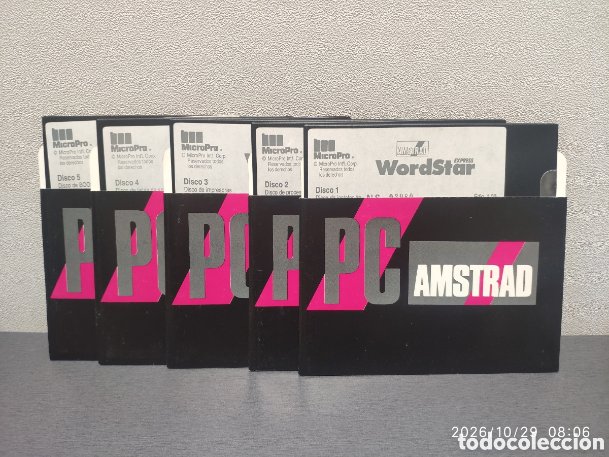 Videojuegos y consolas: Amstrad pc wordstar micropro disquete flexible de 5,25 pulgadas