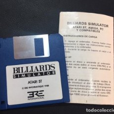 Videojuegos y Consolas: JUEGO DE ORDENADOR ATARI ST DISQUETE BILLIARDS SIMULATOR E INSTRUCCIONES