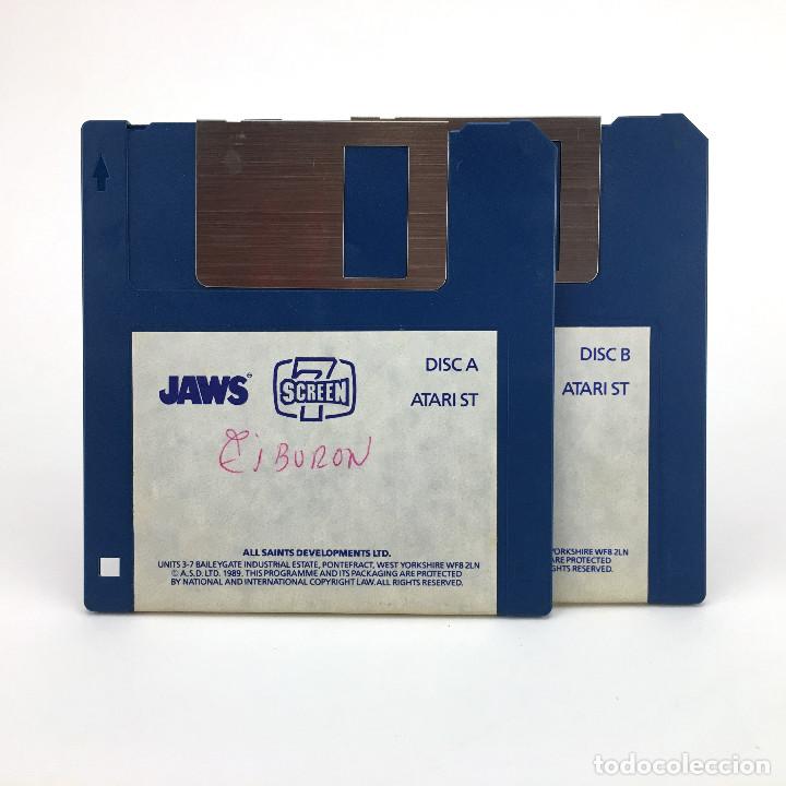 Videojuegos y Consolas: JAWS Screen 7 ALL SAINTS DEVELOPMENT 1989 SPIELBERG Tiburon VINTAGE JUEGO RETRO ATARI ST DISKETTE 3½ - Foto 1 - 243446055