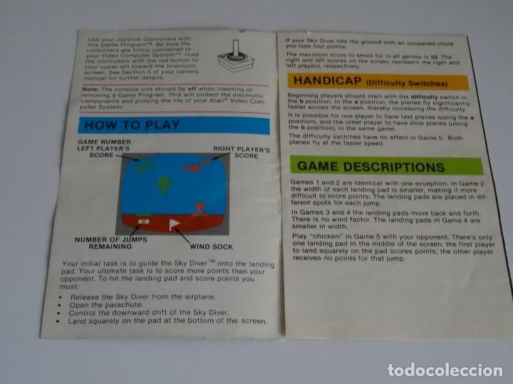 Videojuegos y consolas: Atari VCS 2600 - Manual del Juego - SKY DIVER - Atari - Foto 2