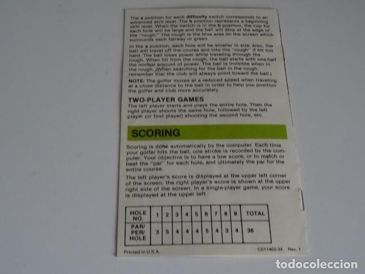 Videojuegos y consolas: Atari VCS 2600 - Manual del Juego - GOLF - Atari - Foto 3