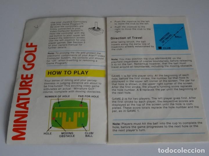 Videojuegos y consolas: Atari VCS 2600 - Manual del Juego - MINIATURE GOLF - Atari - Foto 2