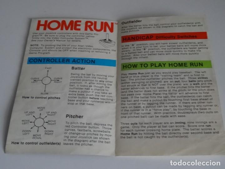 Videojuegos y consolas: Atari VCS 2600 - Manual del Juego - HOME RUN HOMERUN - Atari - Foto 2