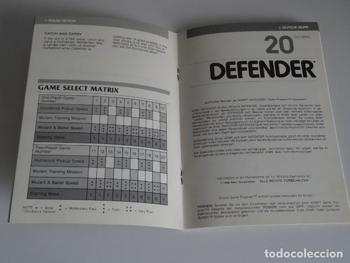 Videojuegos y consolas: Atari VCS 2600 - Manual del Juego - DEFENDER - Atari - Foto 2