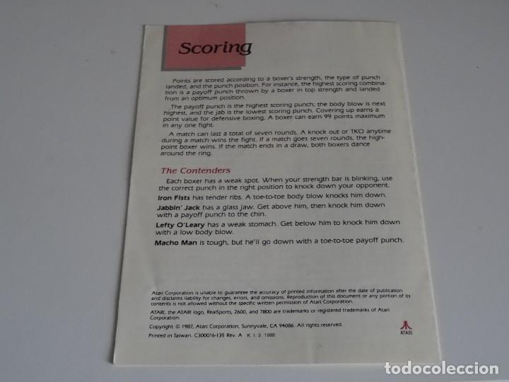 Videojuegos y consolas: Atari VCS 2600 - Manual del Juego - BOXING - Atari - Foto 3