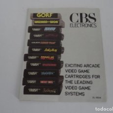 Videojuegos y Consolas: COLECOVISION CBS - CATÁLOGO FOR COLECO VISION GAME CARTRIDGE CATALOG CBS ELECTRONICS. Lote 326384443