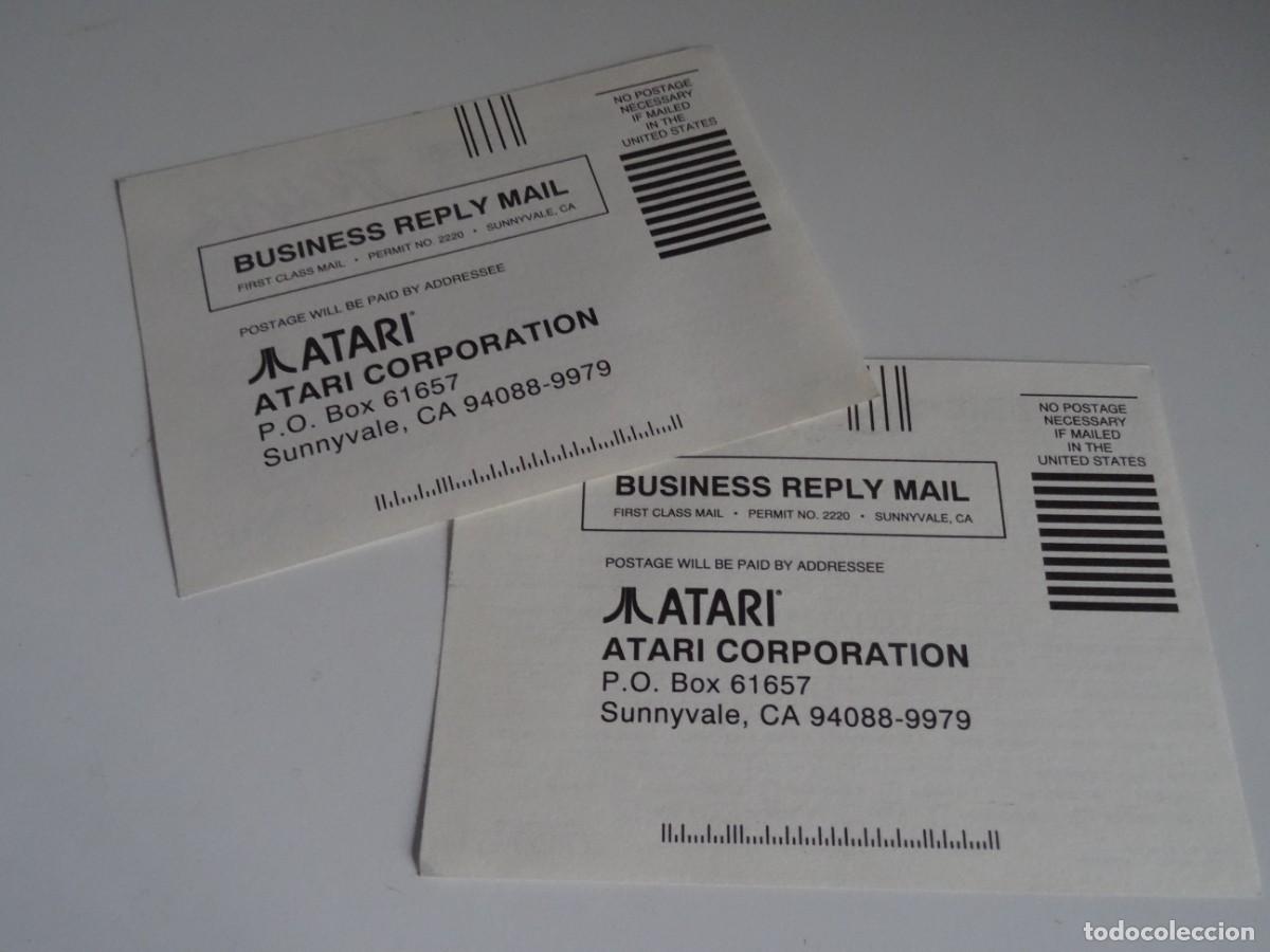 Videojuegos y consolas: Atari VCS 2600 - 2 Tarjetas Business Reply Mail Atari Corporation - Foto 1