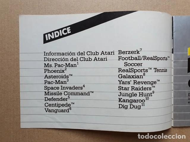 Videojuegos y consolas: ATARI 2600 - Cuadernillo Marcador Del Vencedor - Foto 2