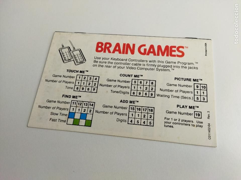 Videojuegos y consolas: BRAIN GAMES - ATARI 1978 - CARTUCHO E INSTRUCCIONES - FUNCIONANDO - Foto 9