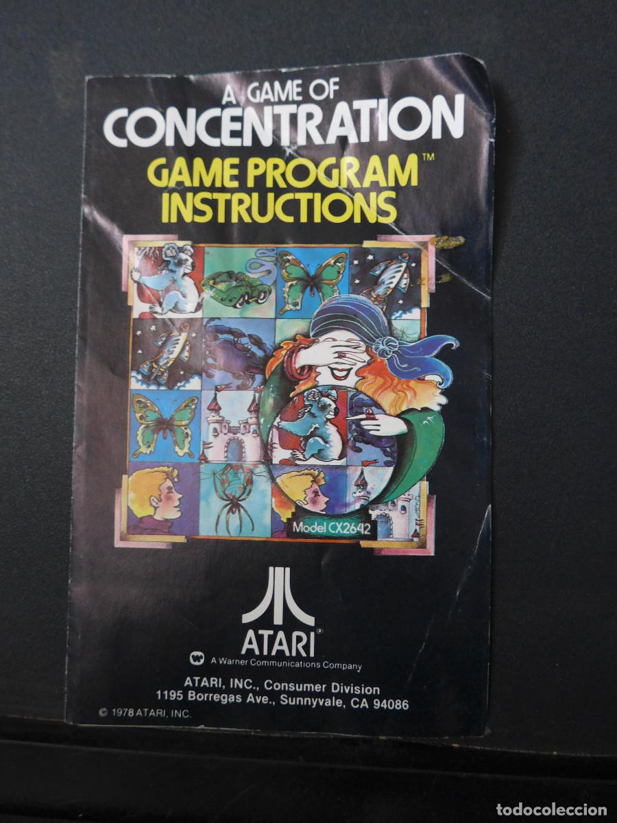 Videojuegos y consolas: INSTRUCCIONES DEL JUEGO DE ATARI A GAME OF CONCENTRATION - Foto 1