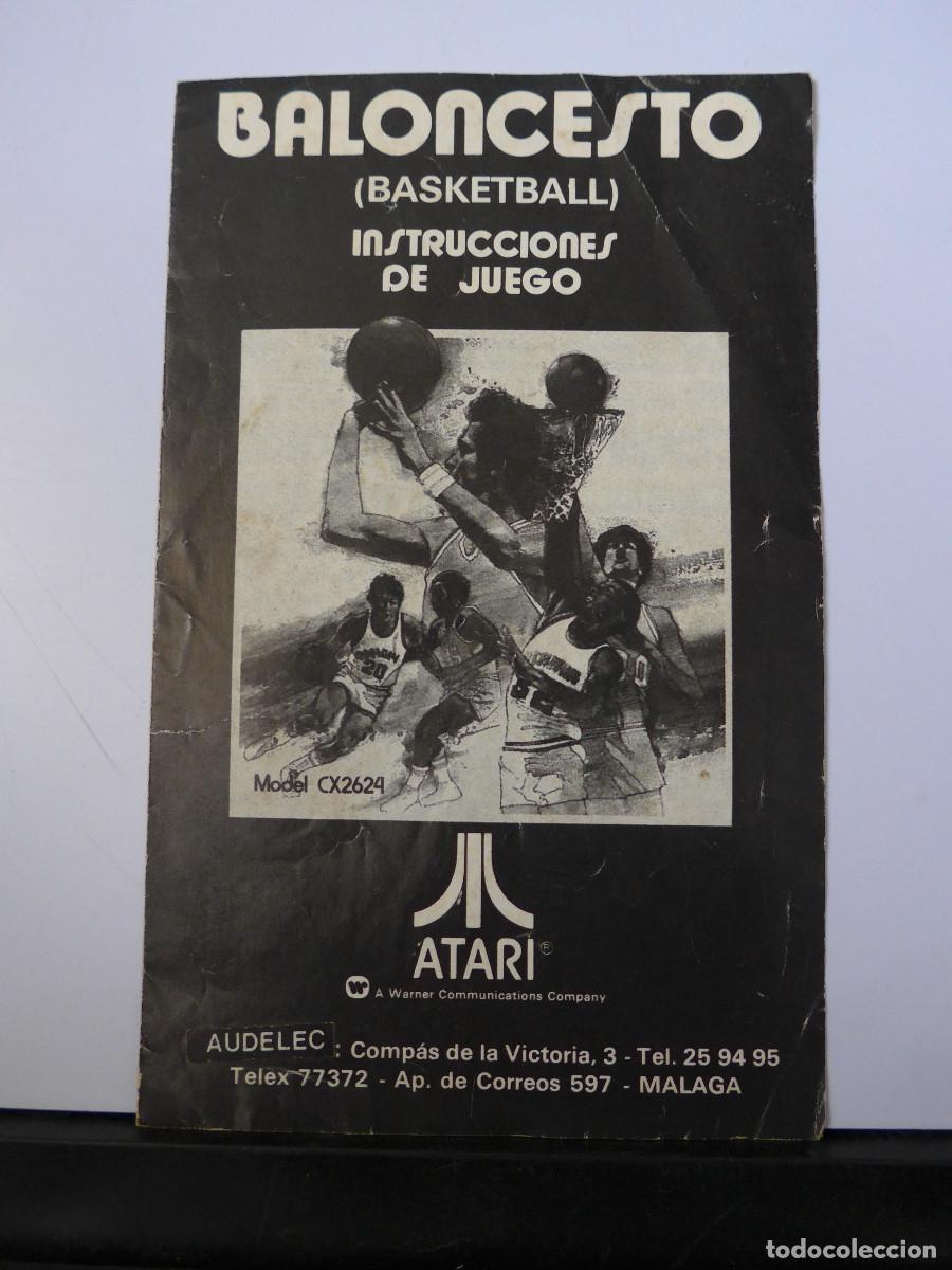 Videojuegos y consolas: INSTRUCCIONES DEL JUEGO DE ATARI BALONCESTO BASKETBALL - Foto 1