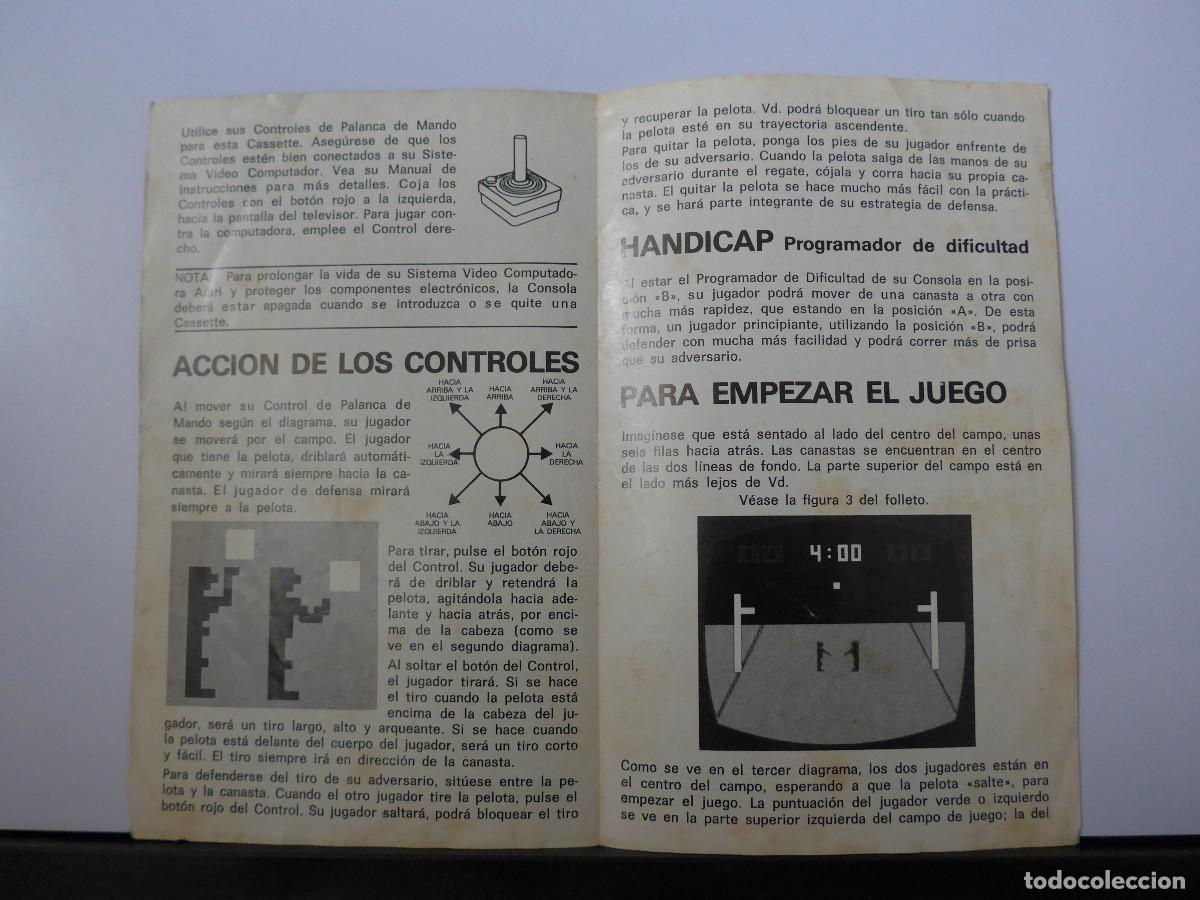 Videojuegos y consolas: INSTRUCCIONES DEL JUEGO DE ATARI BALONCESTO BASKETBALL - Foto 3