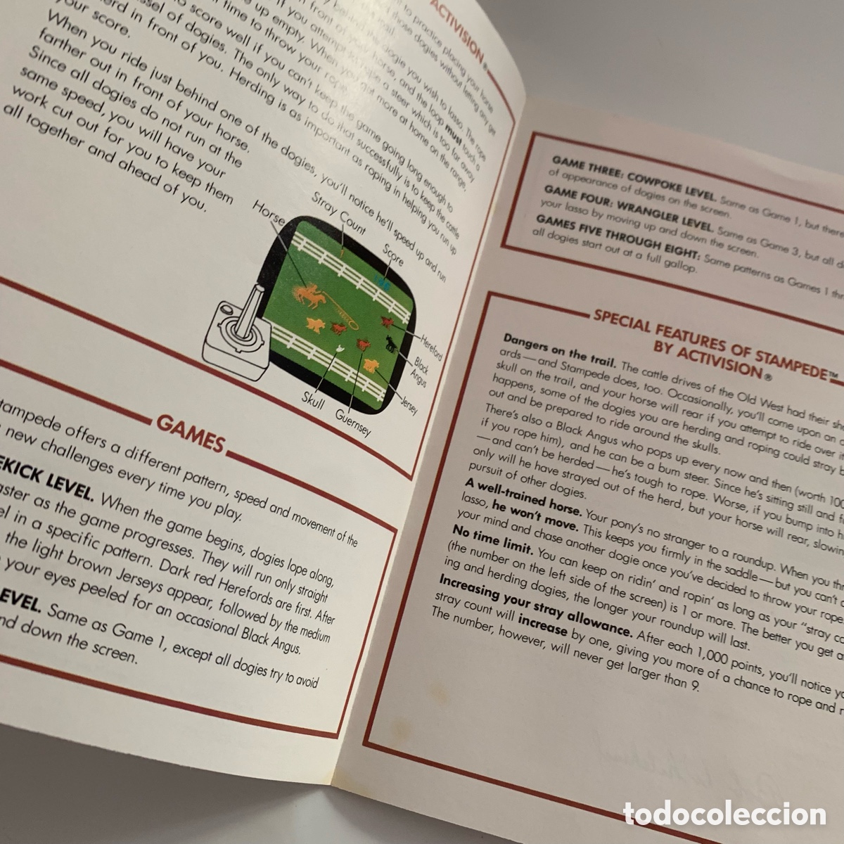 Videojuegos y consolas: manual de instrucciones original del juego stampede de la consola atari - Foto 2
