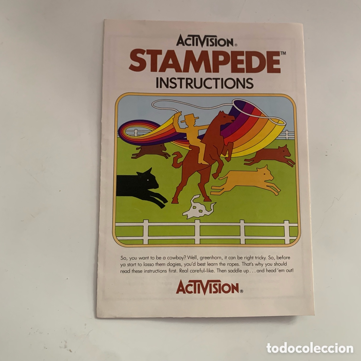 Videojuegos y consolas: manual de instrucciones original del juego stampede de la consola atari - Foto 1