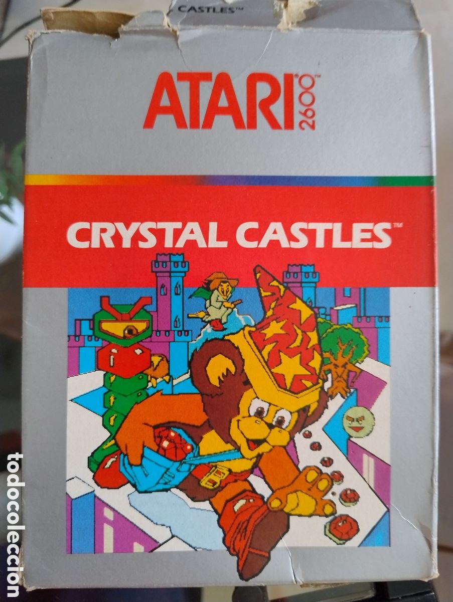 Videojuegos y consolas: Juego Atari 2600 Crystal Castles en caja con instrucciones - Foto 1