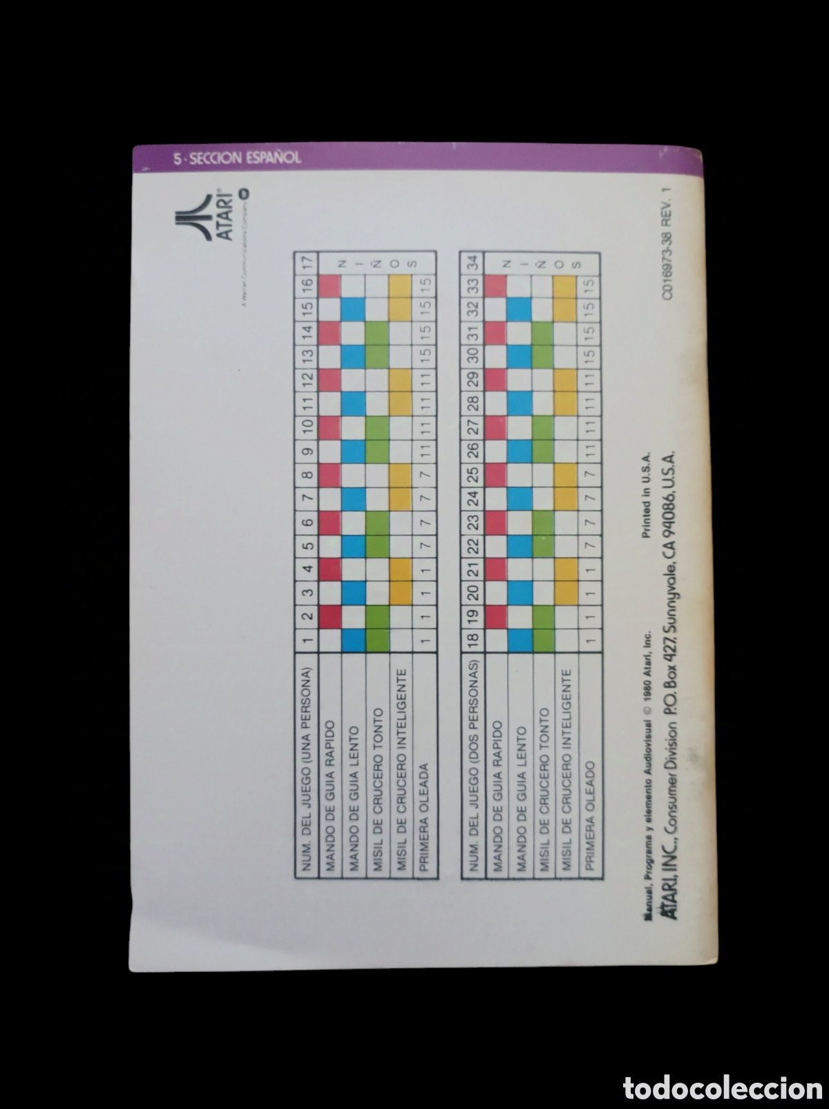 Videojuegos y consolas: Manual instrucciones juego ATARI MISSILE COMMAND 34 - Foto 2