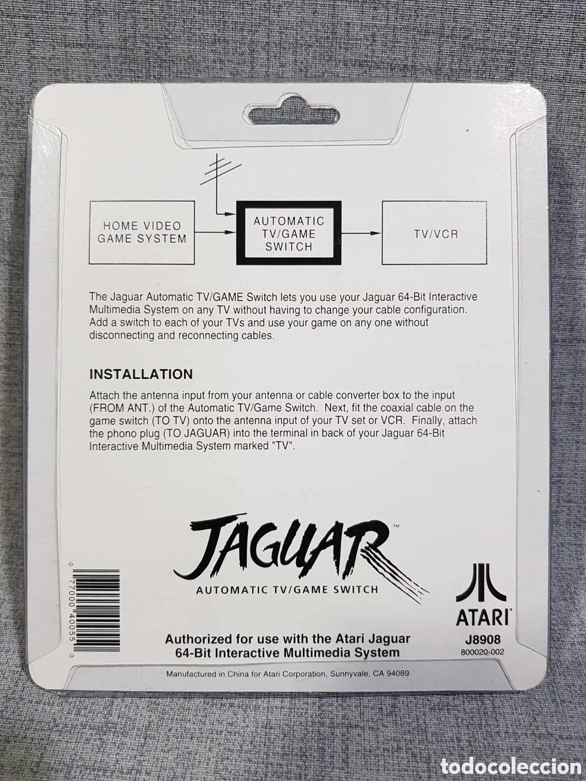 Videojuegos y consolas: ATARI JAGUAR J8908 AUTOMATIC TV/GAME SWITCH CONMUTADOR AUTOM&Aacute;TICO. EN BL&Iacute;STER. SIN USO. - Foto 2