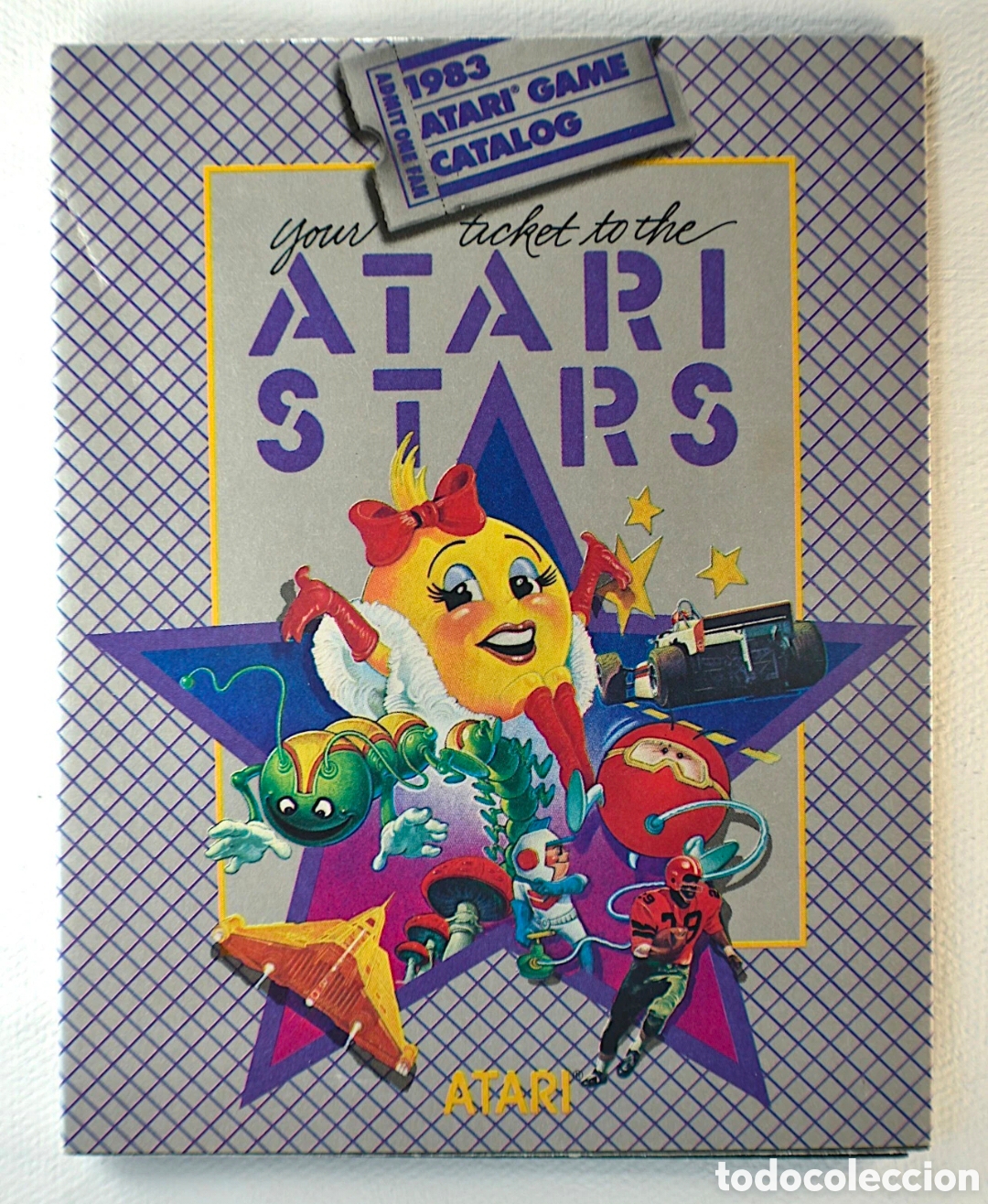 Videojuegos y consolas: Catalogo , poster desplegable original a&ntilde;o 1982 Atari 2600 / 5200 pacman - Foto 3
