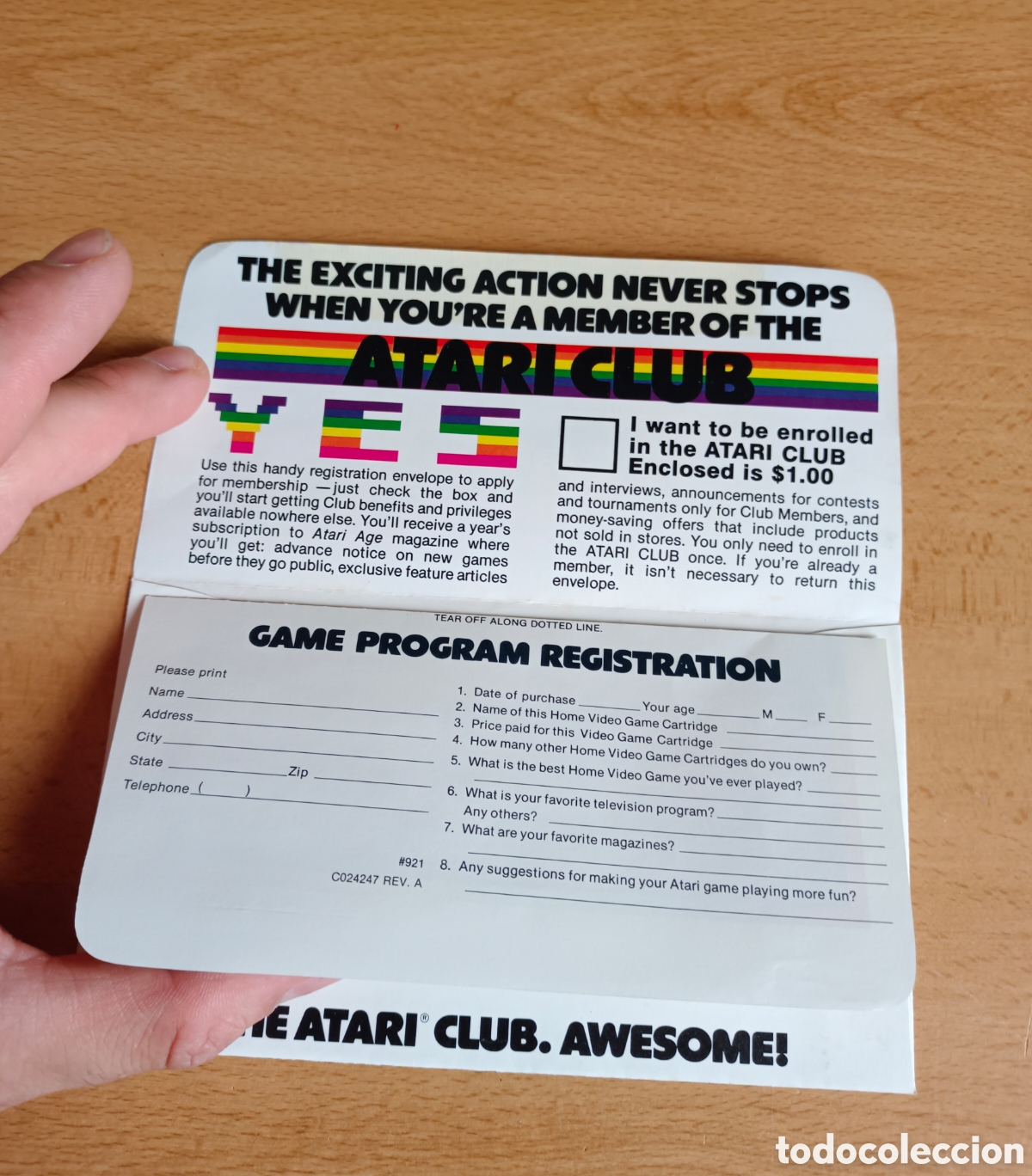 Videojuegos y consolas: Tarjeta , documentacion atari club 2600 / 5200 - Foto 2