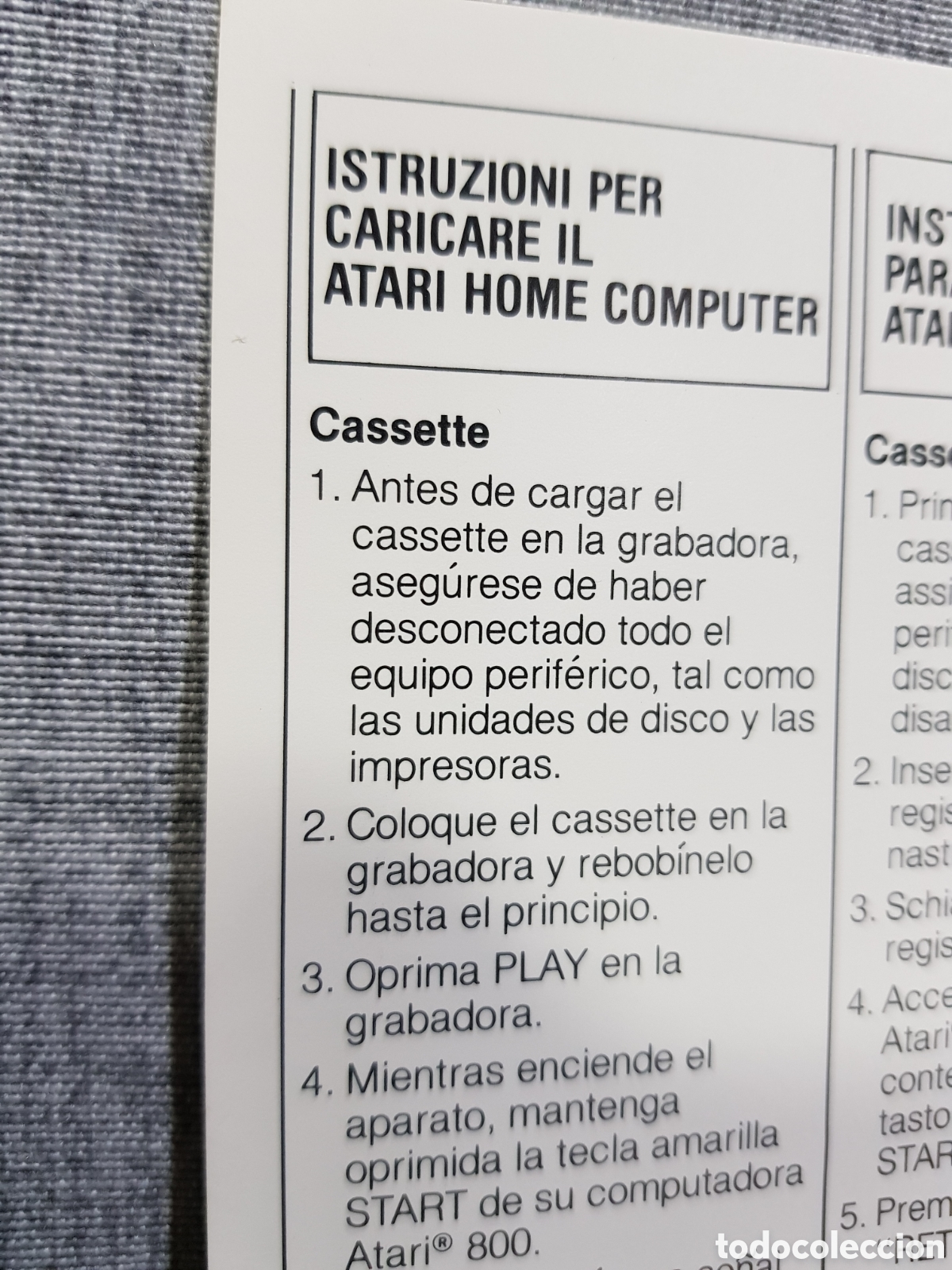 Videojuegos y consolas: ATARI ACTIVISION FOLLETO CON INSTRUCCIONES PARA CARGAR EL ATARI HOME COMPUTER - Foto 4