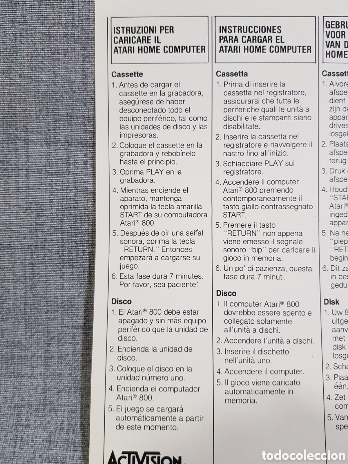 Videojuegos y consolas: ATARI ACTIVISION FOLLETO CON INSTRUCCIONES PARA CARGAR EL ATARI HOME COMPUTER - Foto 6