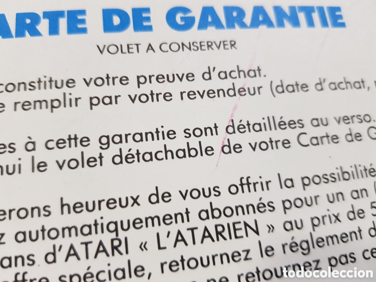 Videojuegos y consolas: ATARI TARJETA DE GARANT&Iacute;A + INSCRIPCI&Oacute;N EN CLUB ATARI (EN FRANC&Eacute;S) - Foto 6