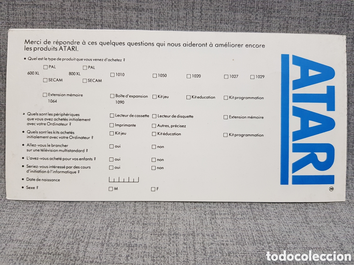 Videojuegos y consolas: ATARI TARJETA DE GARANT&Iacute;A + INSCRIPCI&Oacute;N EN CLUB ATARI (EN FRANC&Eacute;S) - Foto 9