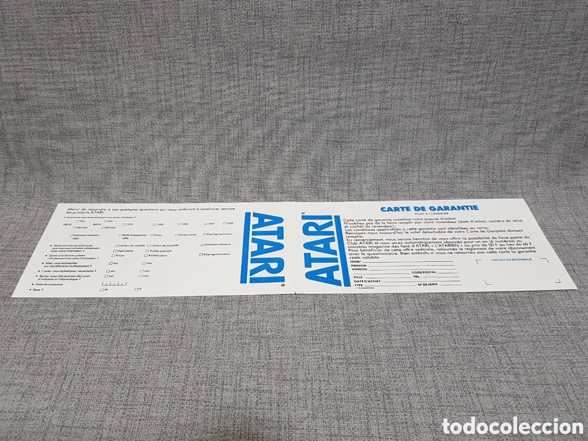 Videojuegos y consolas: ATARI TARJETA DE GARANT&Iacute;A + INSCRIPCI&Oacute;N EN CLUB ATARI (EN FRANC&Eacute;S) - Foto 13