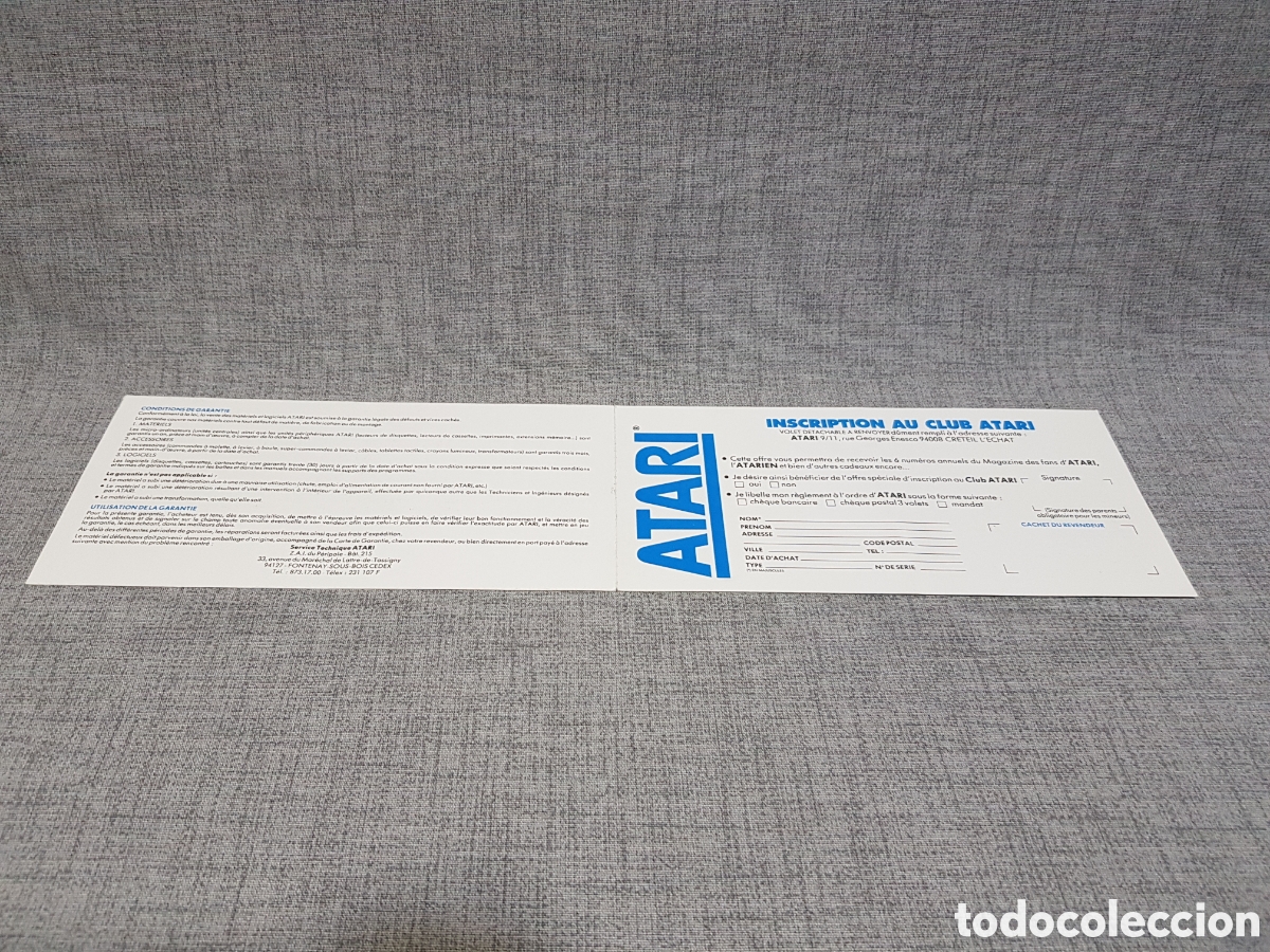 Videojuegos y consolas: ATARI TARJETA DE GARANT&Iacute;A + INSCRIPCI&Oacute;N EN CLUB ATARI (EN FRANC&Eacute;S) - Foto 14