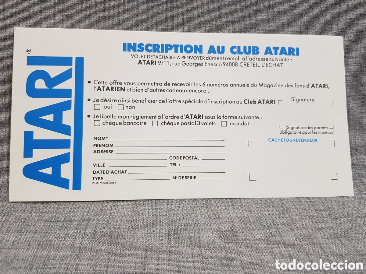 Videojuegos y consolas: ATARI TARJETA DE GARANT&Iacute;A + INSCRIPCI&Oacute;N EN CLUB ATARI (EN FRANC&Eacute;S) - Foto 17