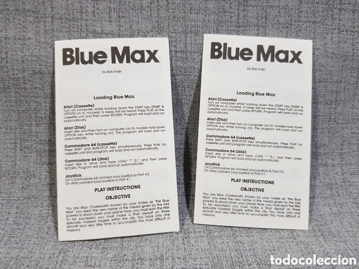 Videojuegos y consolas: ATARI CASETE BLUE MAX SYNSOFT 1984 - Foto 7