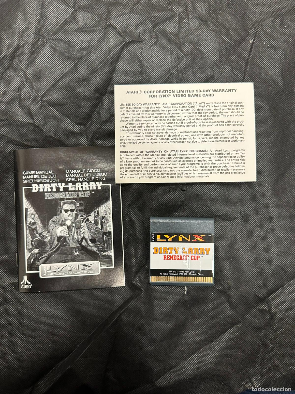 Videojuegos y consolas: Dirty Larry - Renegade Cop - Atari Lynx Completo - - Foto 3