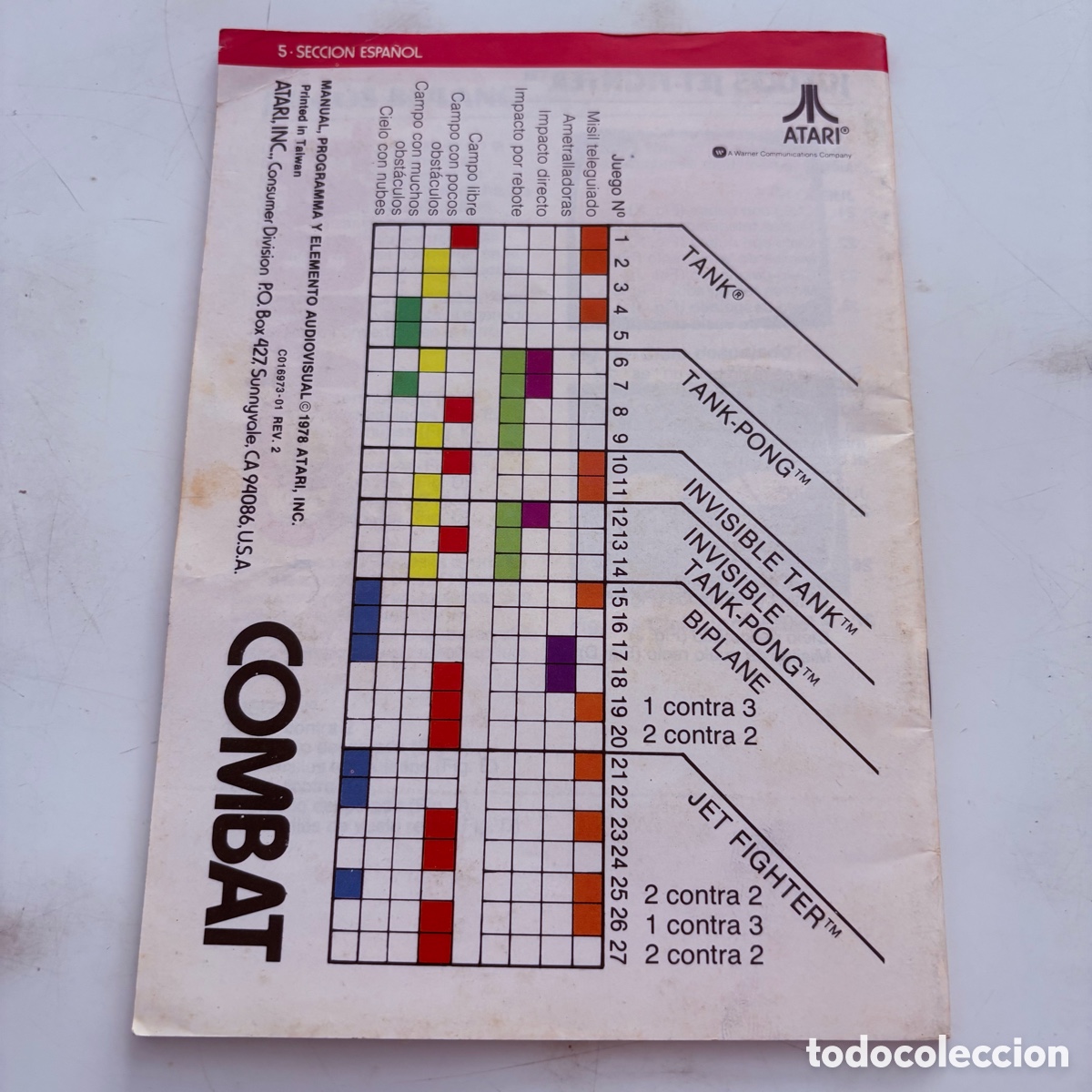 Videojuegos y consolas: manual de instrucciones original atari combat 27 - Foto 4