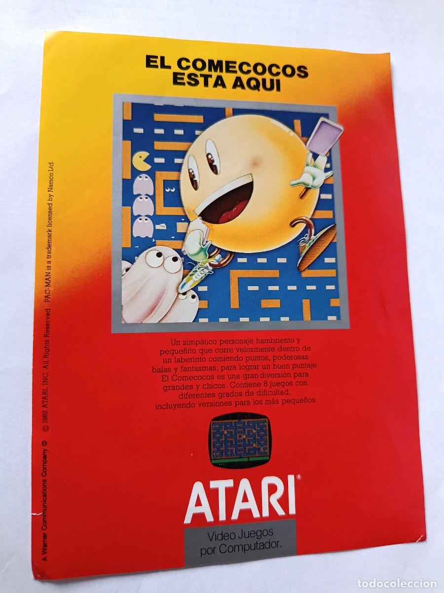 Videojuegos y consolas: DIFICIL car&aacute;tula/folleto del juego PAC MAN de consola Atari Video Computer System (ATARI 2600)
