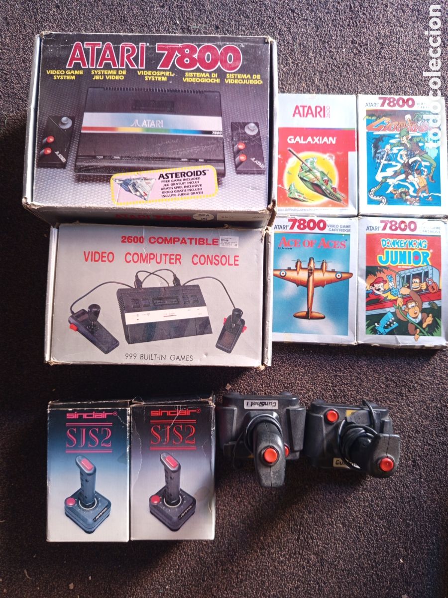 Videojuegos y consolas: Lote atari 7800 con 4 juegos - Foto 1