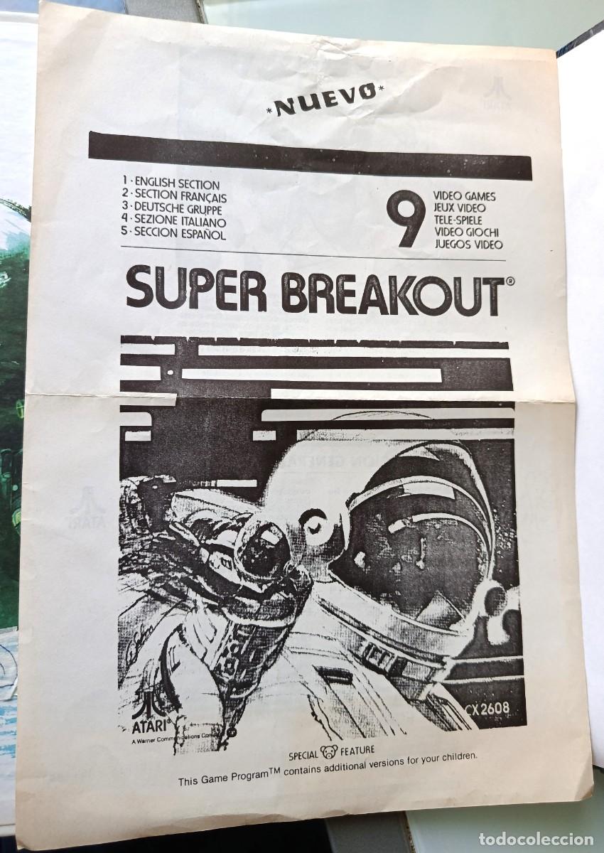 Videojuegos y consolas: INSTRUCCIONES SUPER BREAKOUT en espa&ntilde;ol consola Atari Video Computer System (ATARI 2600)