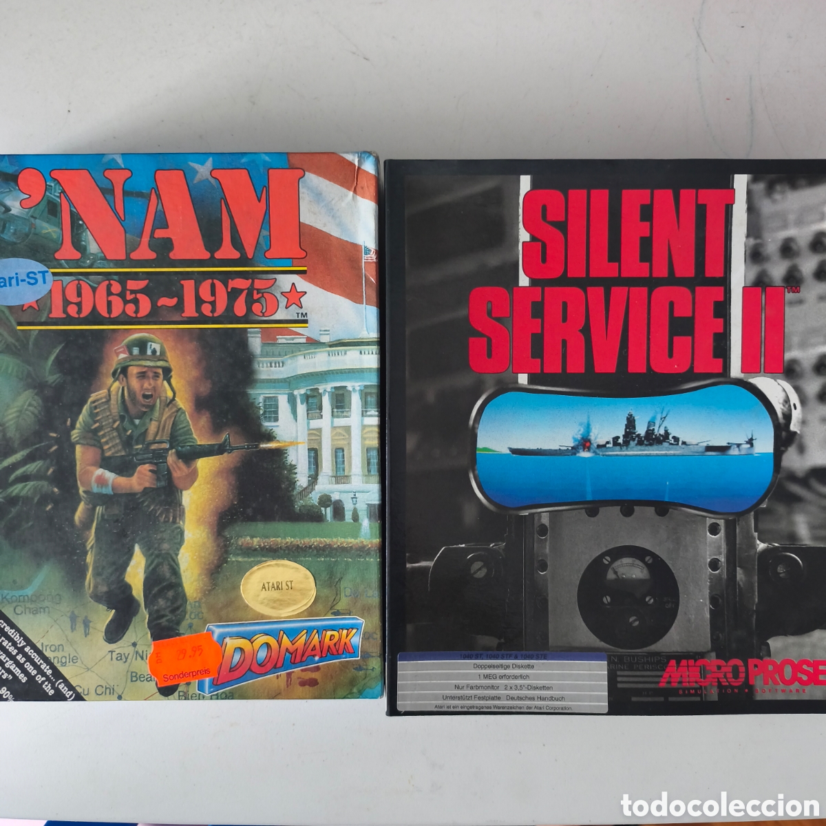 Videojuegos y consolas: LOTE 2 JUEGOS ATARI ST &ndash; 'NAM 1965-1975 + SILENT SERVICE II &ndash; EDICIONES ALEMANAS, COMPLETOS