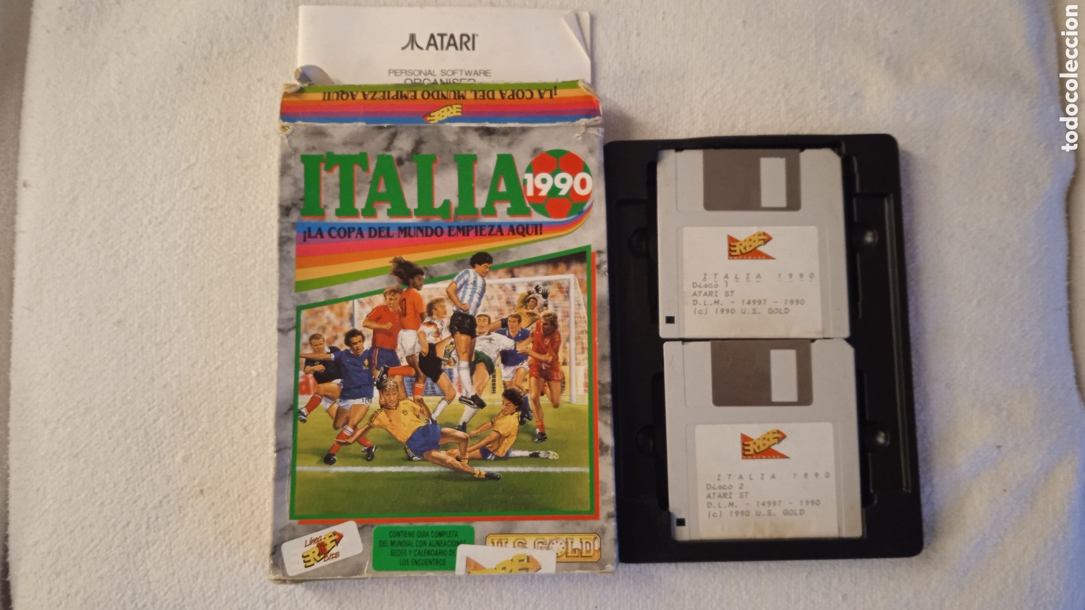 Jeux Vid&eacute;o et Consoles: JUEGO PC Mundial Italia 1990 &ndash; Revista + Gu&iacute;a Copa del Mundo + Disquetes 3,5&rdquo; vintage PC IBM ATARI