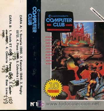 Videojuegos y consolas: Casete de la Revista Commodore Computer Club n&ordm; 1 con 10 programas - 1985 - Foto 1