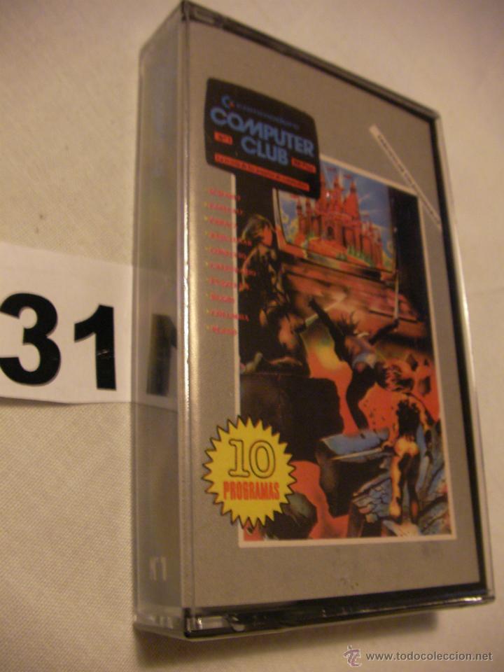 Videojuegos y consolas: ANTIGUO CASSETTE CON 10 JUEGOS COMPUTER CLUB - NUEVO - Foto 1