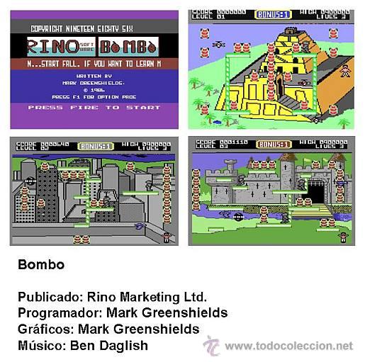 Videojuegos y consolas: Bombo [Rino Marketing Ltd] 1986 [Commodore 64 C64] - Foto 5