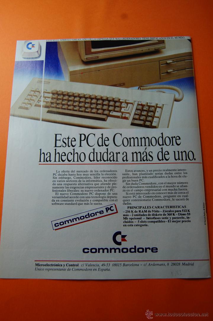 Videojuegos y consolas: PUBLICIDAD 1985 - COLECCION ELECTRONICA - EL PC DE COMMODORE - Foto 1