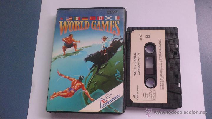 Videojuegos y consolas: commodore juego  world games en en estuche - Foto 1