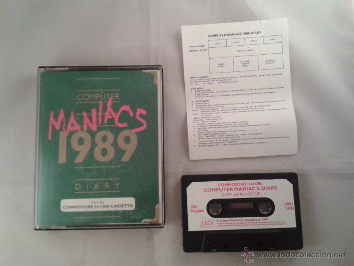 Videojuegos y consolas: C64 COMMODORE 64/128 COMPUTER MANIACS 1989 DIARY CAJA GRANDE R1577 - Foto 1