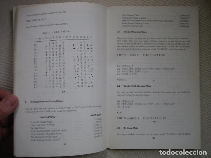 Videojuegos y consolas: Manual  Commodore  Computers MPS-801 dot matrix printer. Impresora - Foto 7