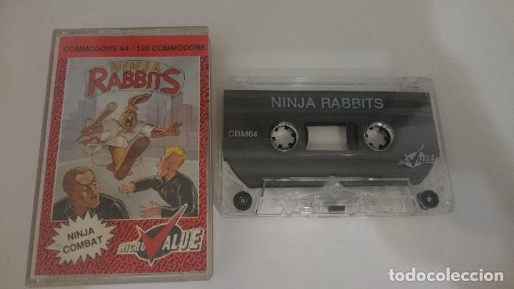 Videojuegos y consolas: NINJA RABBITS JUEGO CASSETTE COMMODORE 64 128 CMB 64 C64 PAL - Foto 1